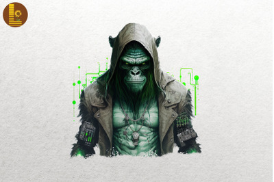 Cyberpunk Ape St Patrick&#039;s Day