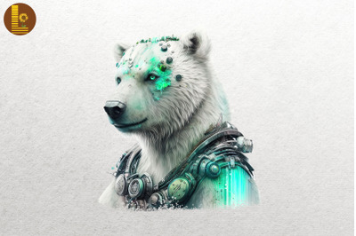 Cyberpunk Polar Bear St Patrick&#039;s Day 2