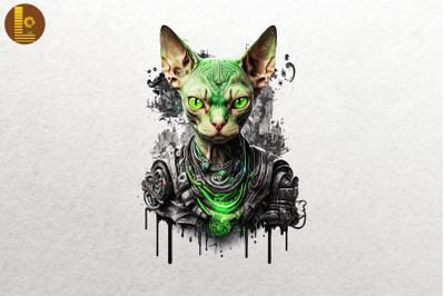 Cyberpunk Sphynx Cat St Patrick&amp;&23;039;s Day 3