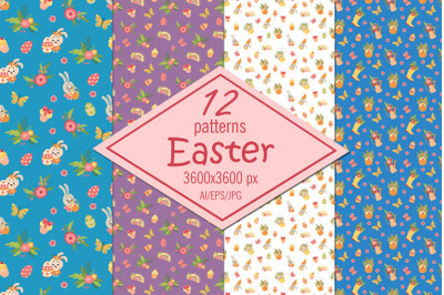 Easter - digital paper/seamless patterns