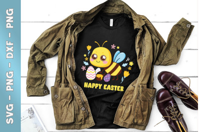 Happy Easter chibi Bee Egg Floral