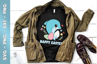 Happy Easter chibi Dolphin Egg Floral