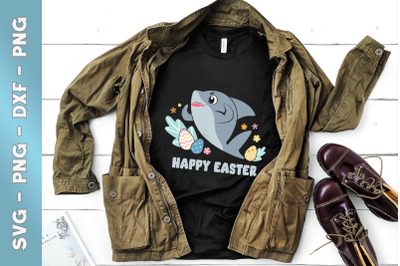 Happy Easter chibi Shark Egg Floral