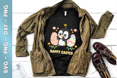 Happy Easter chibi Penguin Egg Floral