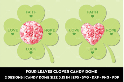 Four leaves clover candy dome