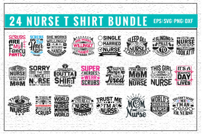 Nurse typographic t shirt bundle
