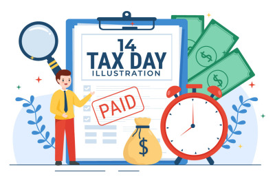 14 Tax Day Illustration