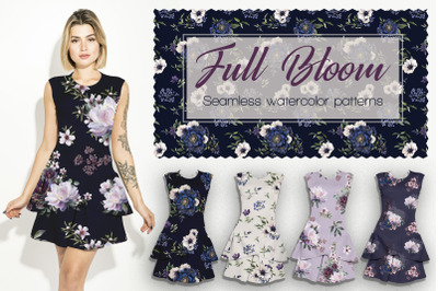 Full Bloom watercolor patterns