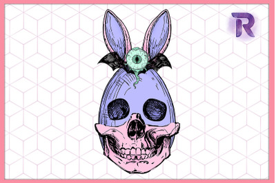 Pastel Skeleton Goth Bunny Easter