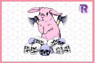 Pastel Goth Bunny Easter Skeleton