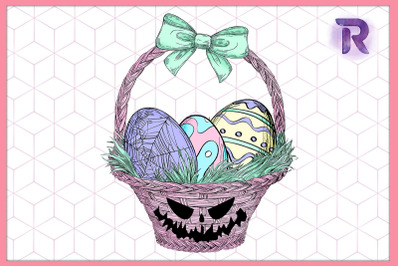 Creepy Goth Basket of Easter Egg