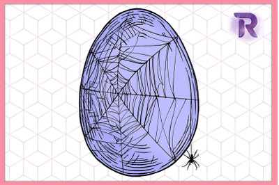 Scary Pastel Egg Spider net Goth Easter