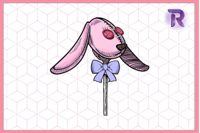 Pastel Goth Easter Bunny Lollipop