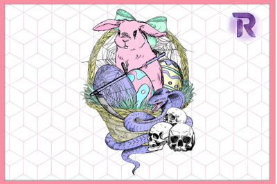 Pastel Easter Basket Bunny Egg Skeleton