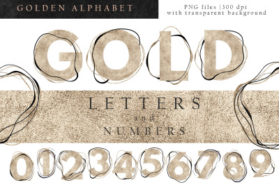 Gold Alphabet Letters PNG