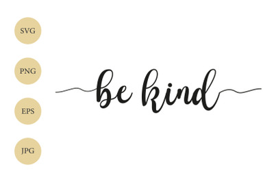 Be kind SVG, Be kind with tails, Stylized Text SVG, Word SVG