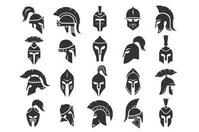 Spartan black helmets. Ancient roman gladiator headgear protection&2C; mo