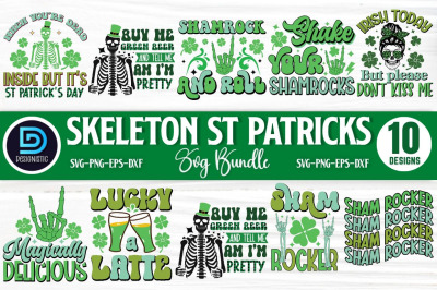 Skeleton St patrick&#039;s Day SVG Bundle