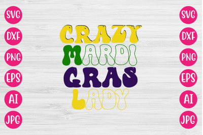 Crazy Mardi Gras Lady RETRO DESIGN