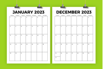 2023 Vertical 8.5 x 11 Inch Calendar