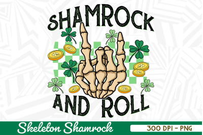 Shamrock and Roll Skeleton St Patrick