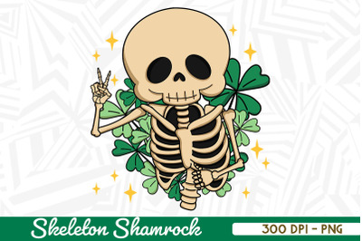 Lucky Skeleton Retro Shamrock