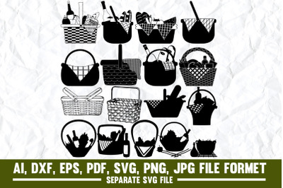 Picnic Basket, Picnic, Icon, Picnic Basket, Basket, Vector, Symbol, Il