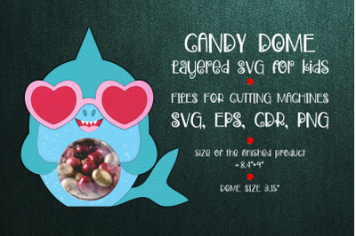 Shark Candy Dome | Valentine Paper Craft Template