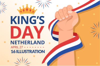 16 Happy Kings Netherlands Day Illustration