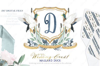 Wedding Family Crest DIY Duck Mallard Navy Blue