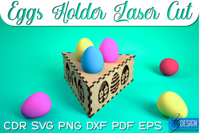 Eggs Holder Laser Cut SVG | Happy Easter SVG Design | CNC Files