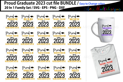Proud graduate 2023 cut file bundle