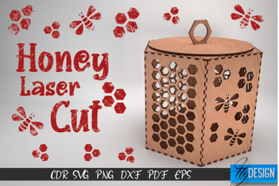 Honey Laser Cut SVG | Honey Bee SVG Design | CNC Files