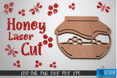 Honey Laser Cut SVG | Honey Bee SVG Design | CNC Files