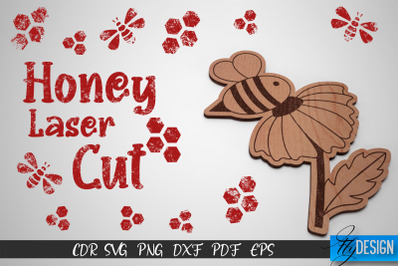 Honey Laser Cut SVG | Honey Bee SVG Design | CNC Files