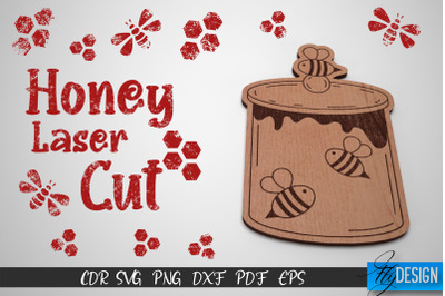 Honey Laser Cut SVG | Honey Bee SVG Design | CNC Files