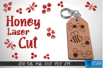 Honey Laser Cut SVG | Honey Bee SVG Design | CNC Files