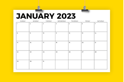 2023 11 x 17 Inch Calendar Template