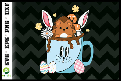 Easter Hedgehog in the Coffee Cup