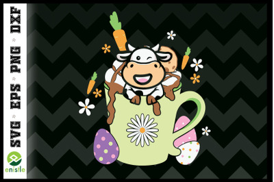 Easter Cow in the Coffee Cup