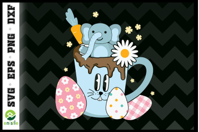 Easter Elephant in the Coffee Cup