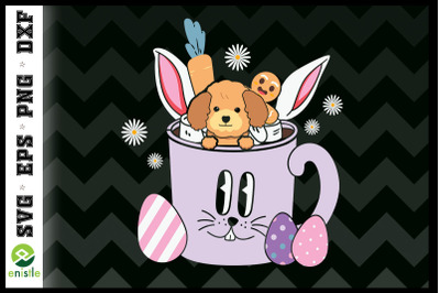 Easter Poodle Puppy in the Coffee Cup