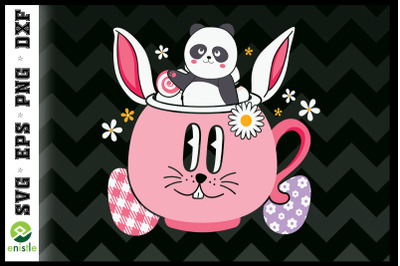 Easter Panda in the Coffee Cup