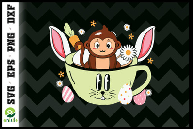 Easter Monkey in the Coffee Cup