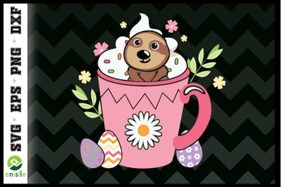 Easter Sloth in the Coffee Cup