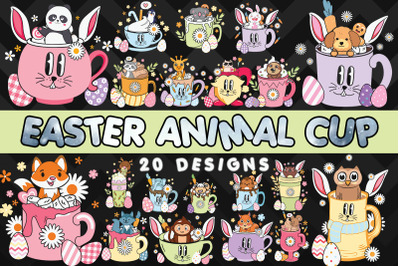 Easter Animals in Cup Bundle SVG