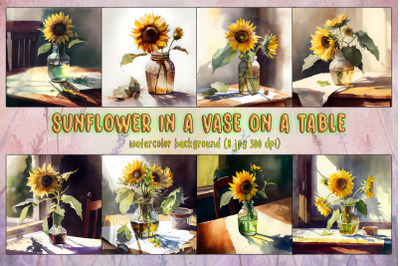 Sunflower In A Vase On A Table