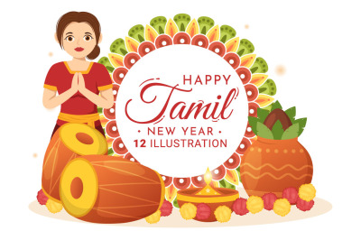 12 Happy Tamil New Year Illustration