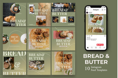 Bread and Butter Food - Instagram Post Template