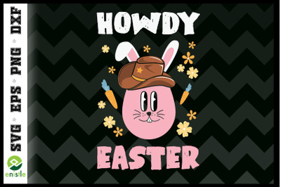 Howdy Easter Western Easter Cowboy Bunny